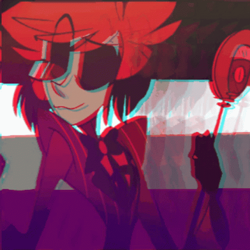 Animated Alastor Glitch Effect GIF