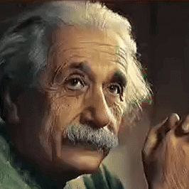Albert Einstein Gray Hair White Mustache