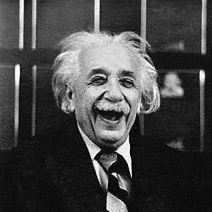 Albert Einstein Laughing in Suit and Tie