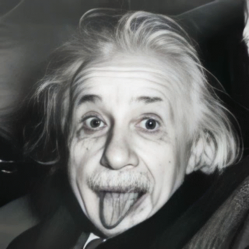 Albert Einstein Sticking Out Tongue Black and White