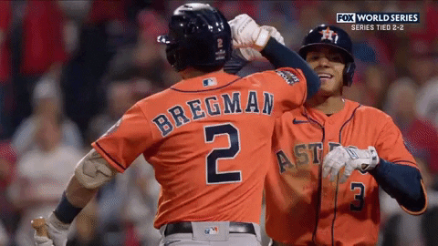 Alex Bregman Slow Motion High Five GIF