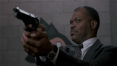 Alex Cross Shaking While Pointing Gun GIF