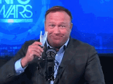 Alex Jones Drinking Wine Wink GIF