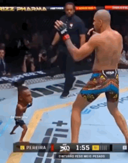 Alex Pereira Kicking Small Jamahal Hill GIF