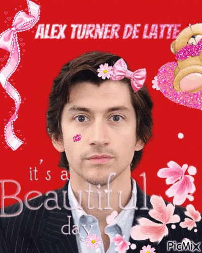 Alex Turner De Latte With Flowers GIF