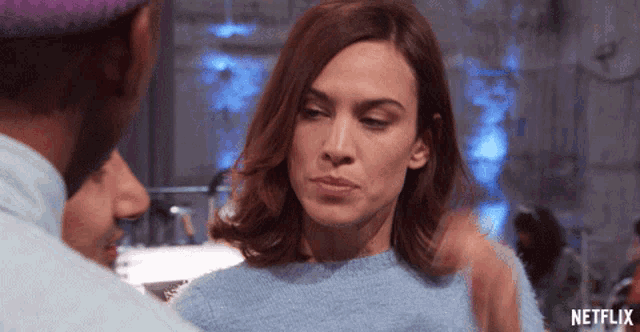 Alexa Chung Scratching Head GIF