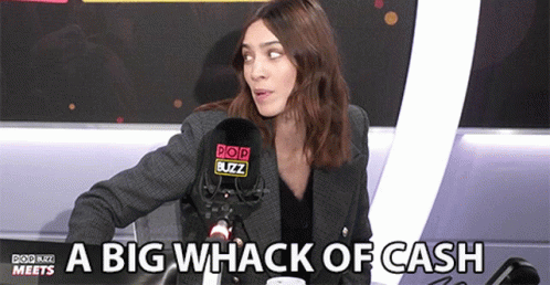 Alexa Chung Whack Of Cash GIF