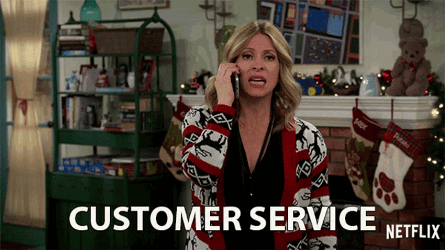 Alexa & Katie Sitcom Jennifer Calling Customer Service GIF