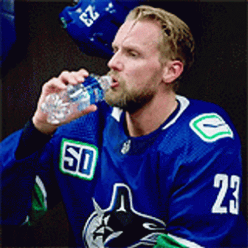 Alexander Edler Drinking One Bottle Of Water GIF