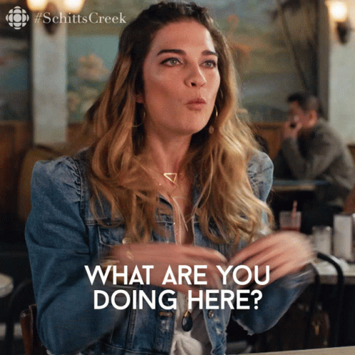 Alexis Rose Asks What Are You Doing There GIF