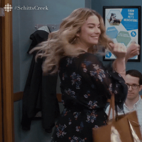 Alexis Rose Walking Out Have Fun GIF