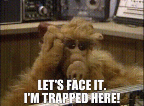 Alf Says Let 'S Face It I M Trapped Here GIF