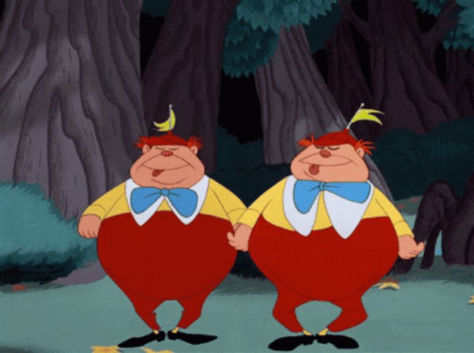 Alice In Wonderland Cartoon Twins GIF