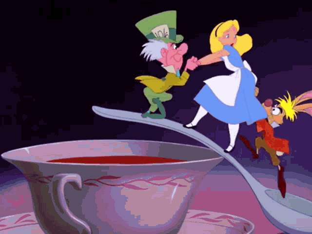 Alice In Wonderland Diving GIF