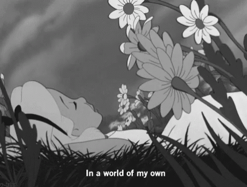 Alice in Wonderland Lying in Grass