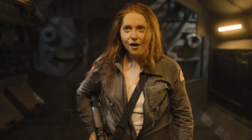 Alien Chestburster Attacking Lady Soldier GIF