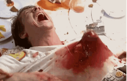 Alien Chestburster Cat Surprise Parody GIF