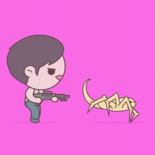 Alien Chestburster Chased Cartoon Boy GIF
