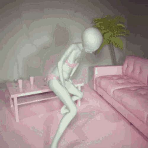 Alien Dancing In Two Piece Swimsuit GIF