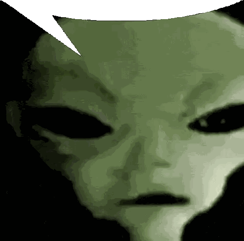 Alien Face with Speech Bubble
