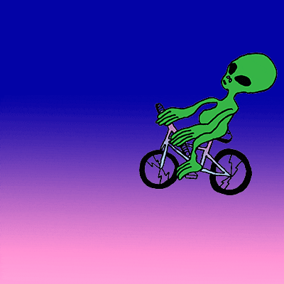 Alien Riding Cycle GIF