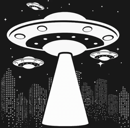Alien Spaceship City Invasion GIF