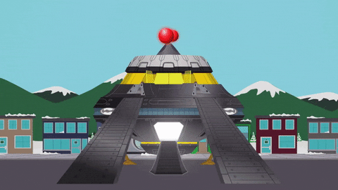 Alien Spaceship Lift Off South Park GIF
