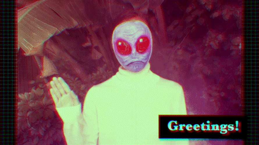 Alien Waving Greetings GIF
