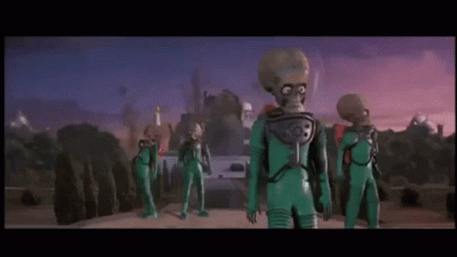 Aliens Head Splat Mars Attacks  GIF