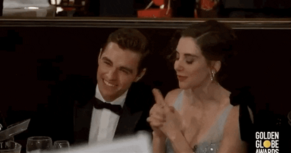 Alison Brie And Dave Golden Globes GIF