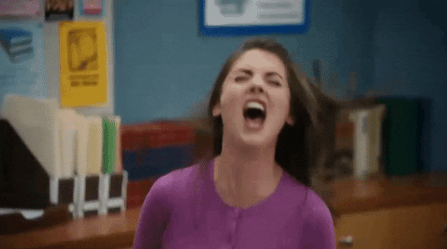 Alison Brie Annie Edison Screaming Angry GIF