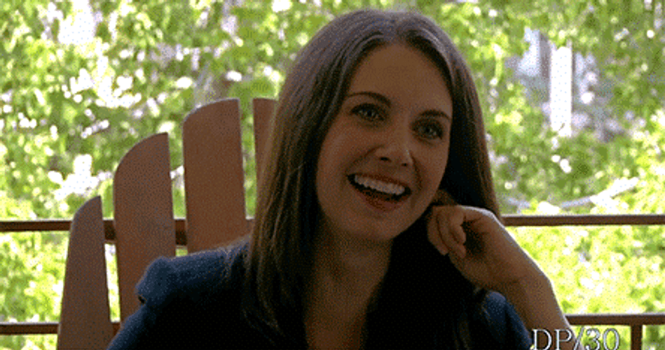 Alison Brie Shut Up Pointing Finger GIF