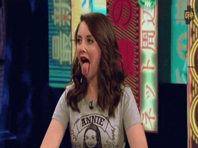 Alison Brie Tongue Out GIF