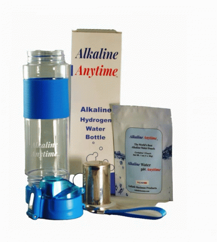 Alkaline Anytime Bottle Next to Box
