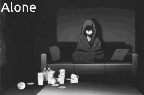 All Alone Black In White Image GIF