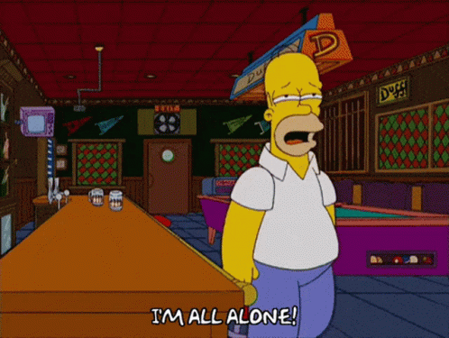 Im All Alone Homer Simpsons GIF