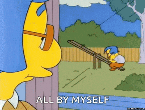 All Alone Milhouse Simpsons Seesaw GIF