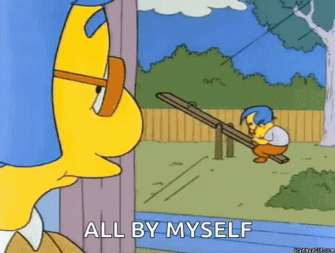 All Alone Milhouse Simpsons Seesaw GIF