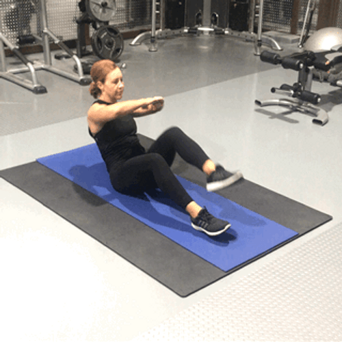 All Black Woman Doing Crunches Workout GIF