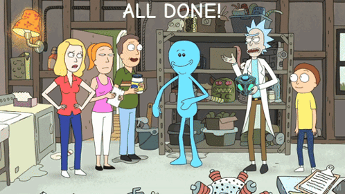 All Done Meeseeks Disappearing Rick And Morty GIF