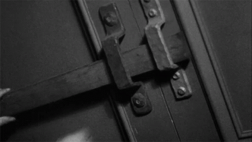 All Doors Locked Greyscale GIF