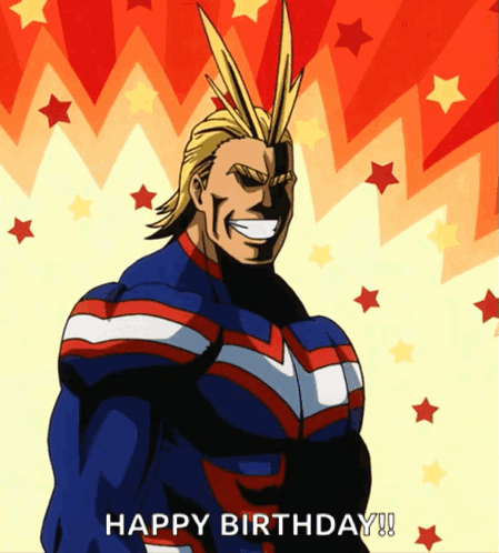 All Might Happy Birthday GIF