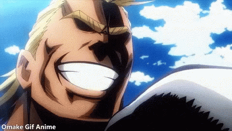 All Might Smiling with Blue Sky