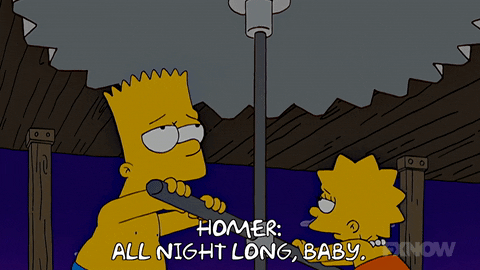 All Night Long Bart Lisa Simpson Working GIF