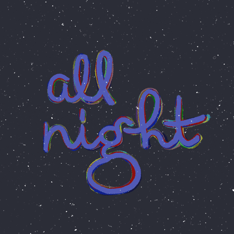 All Night Long Glittery Stars Vector Art GIF