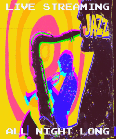 All Night Long Trippy Cartoon Playing Jazz GIF