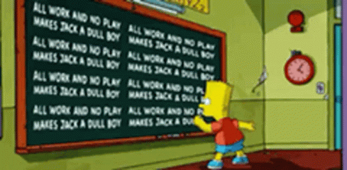 Bart Writes All Work And No Play GIF