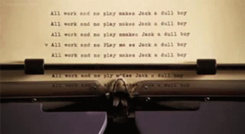 All Work And No Play Typing In Manual Typewritter GIF