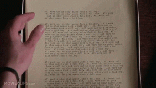 All Work And No Play Scribbling Papers GIF