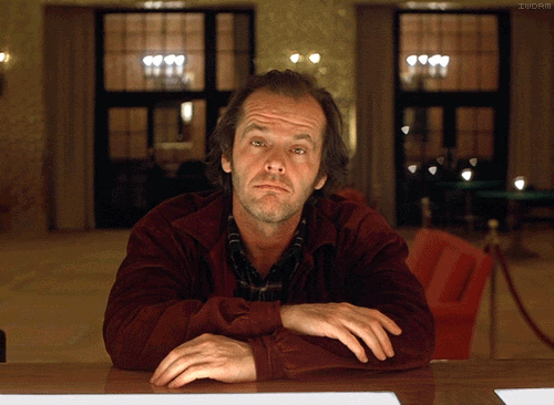 All Work And No Play Jack Nicholson GIF